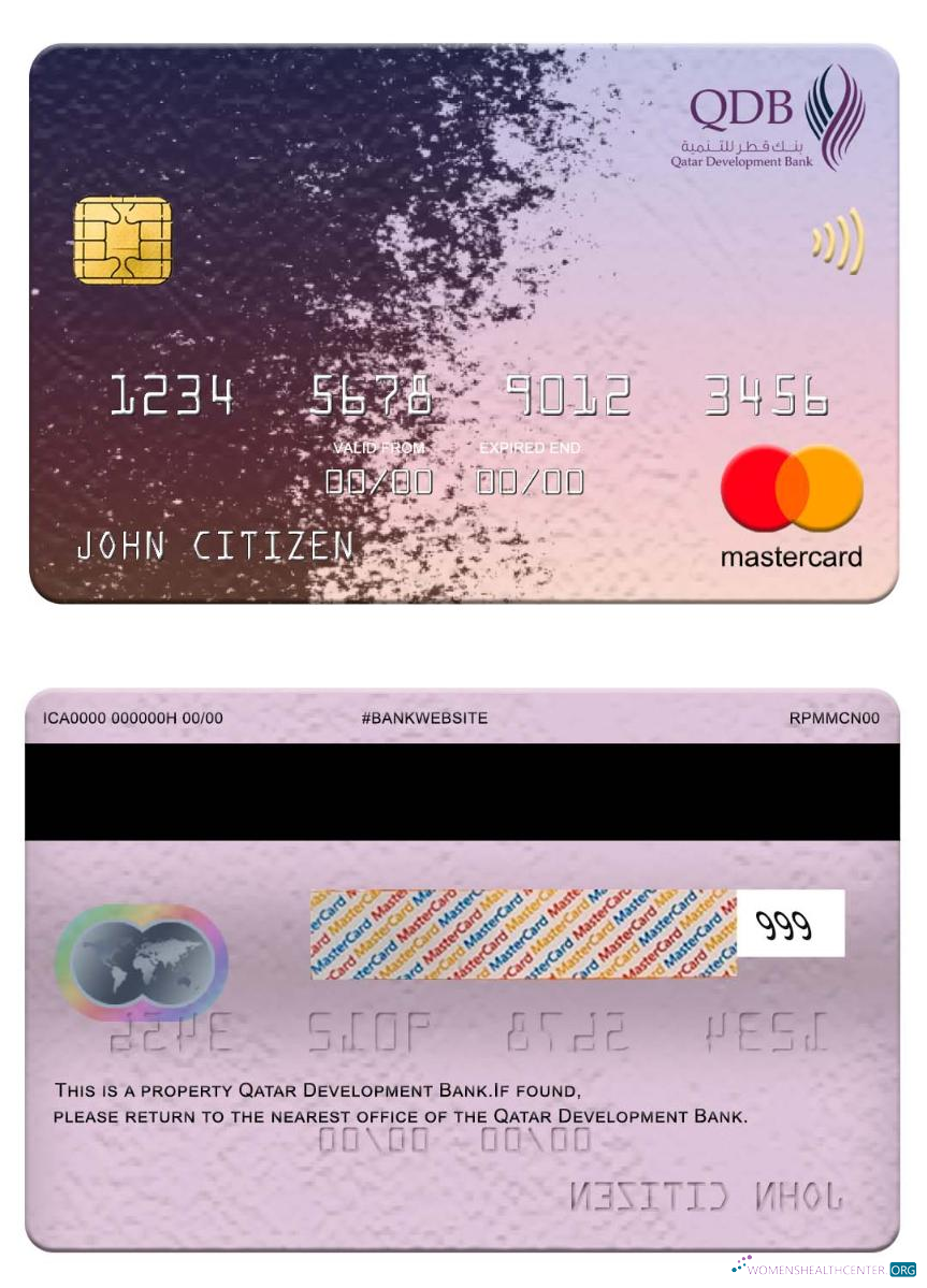 Download Qatar Development Bank mastercard Photoshop template